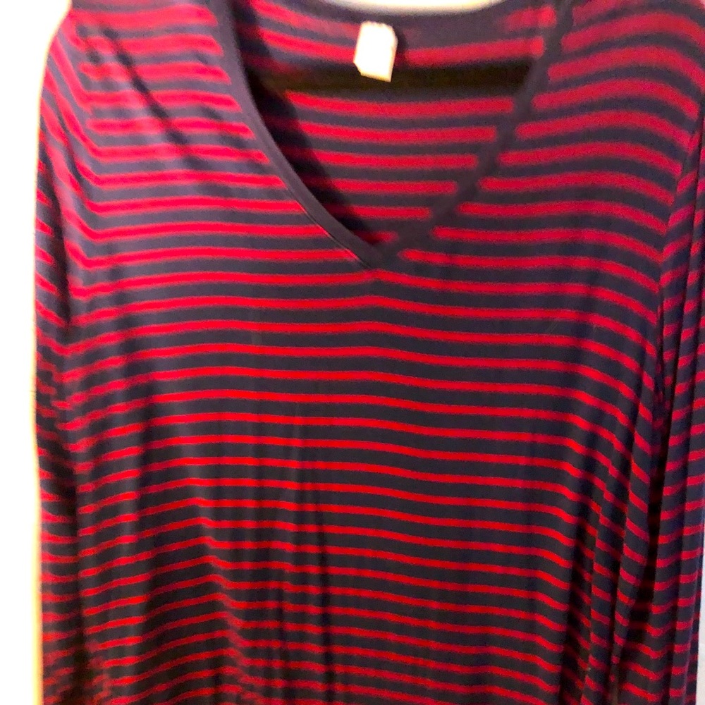Blue and red stripe shirt